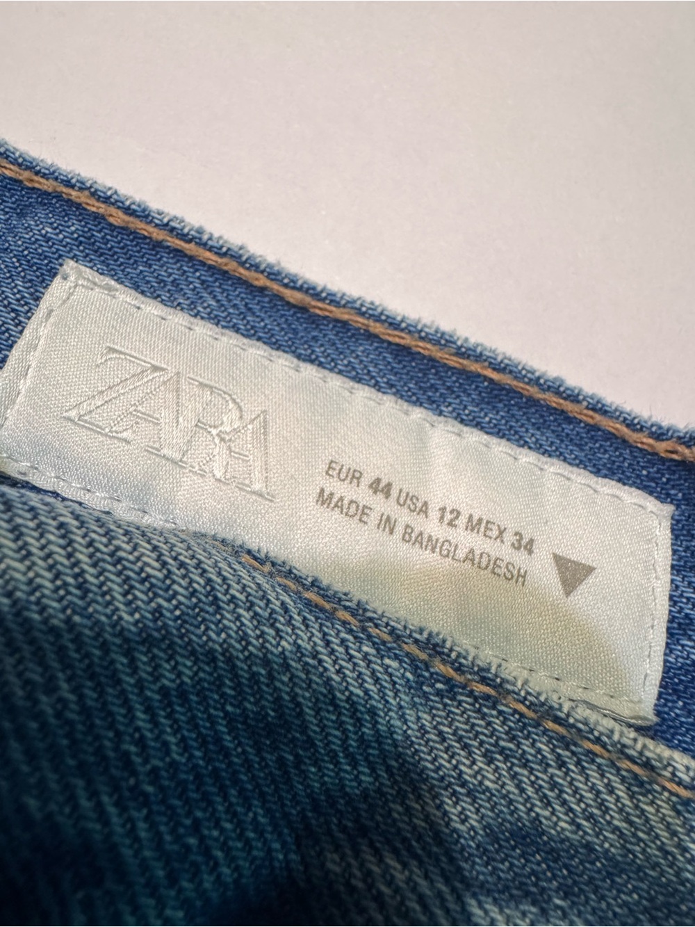 Zara Wide Leg Jeans Womens Crossover Blue High Rise Medium Wash Minimalist 12 - Picture 7 of 7